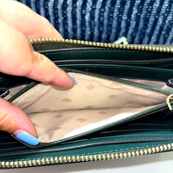 Kate Spade Bixby Place Neda Patent Leather Zip Around Wallet, Spruce Green - Picture 13 of 16